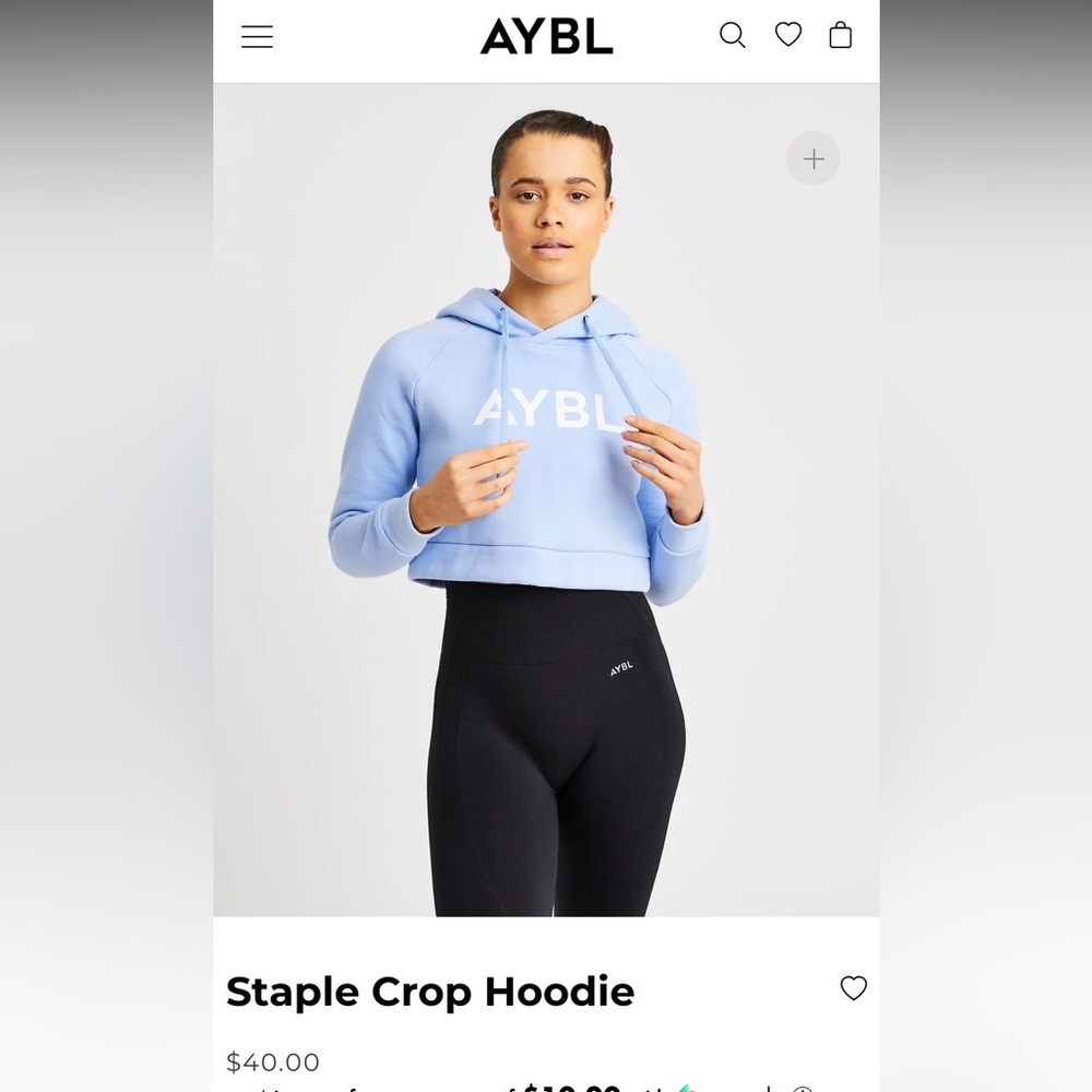 AYBL CROPPED BABY BLUE HOODIE